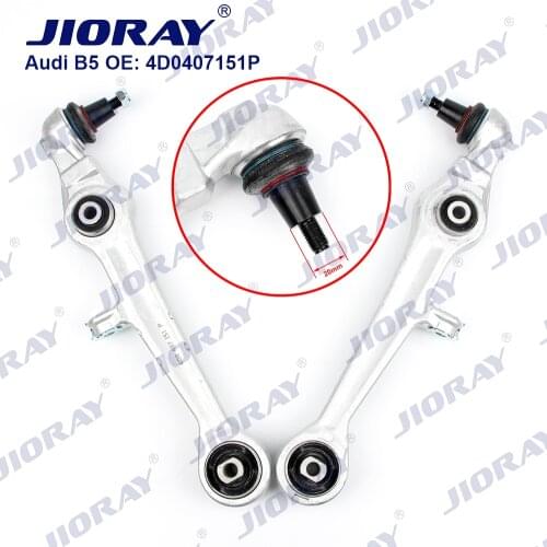 JIORAY Pair Front Lower Left Right Control Arm Straight 20mm For Audi A4 8D2 B5 A6 C5 A8 4D2 VW Volkswagen PASSAT SKODA SUPERB