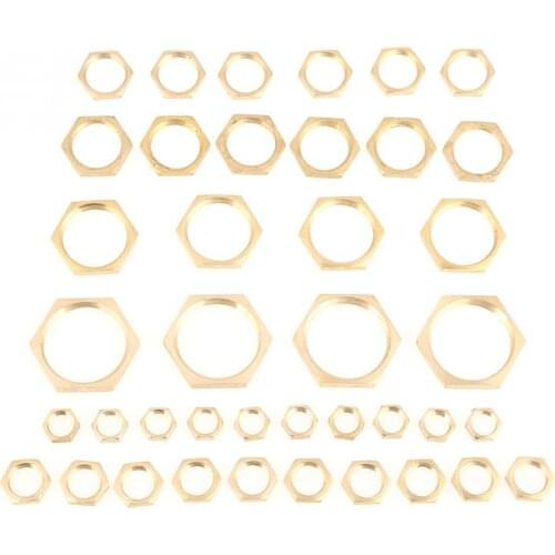 40Pcs/Lot Brass Hex Lock Nuts G1/8 G1/4 G3/8 G1/2 G3/4 G1 Thread Pipe Fitting Thin Nut Hot Sale