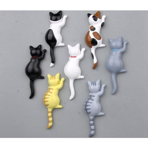 Fridge Magnets 3D Refrigerator Stickers Cartoon Resin Cat Paste Sticky Notes Household Kitchen Decoration Cute Ornaments