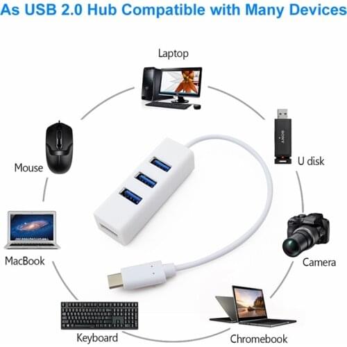 Multi-port USB 2.0Type C 3.1 HUB Hi-Speed 4Port Splitter Adapter For Computer U Disk USB Keyboard