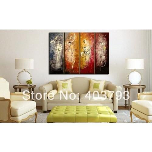 Moder fashion oil paintings on canvas abstract music man for living room bedroom decoration free shipping