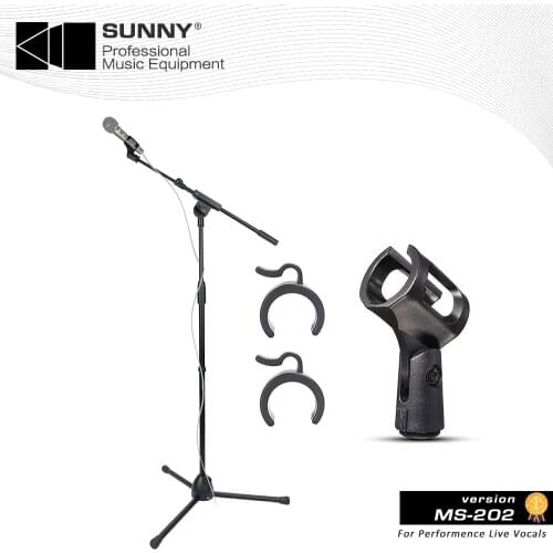 MS-202 Professional Swing Boom Floor Metal Microphone Holder Radio Microphone Stand Adjustable Stage Tripod