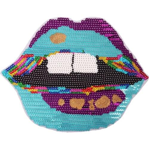 Cartoon Tuba Paillette Mouth Badge Embroidery Cloth Subsidize Ding Tie Clothing Accessories Bag Decoration