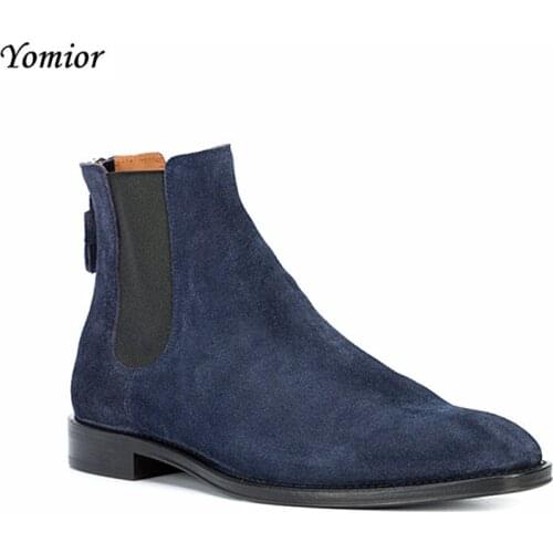 Handmade Genuine Leather Top Quality Pointed Toe Vintage Casual Dress Shoes Cowhide Men Business Kanye West Ankle Chelsea Boots