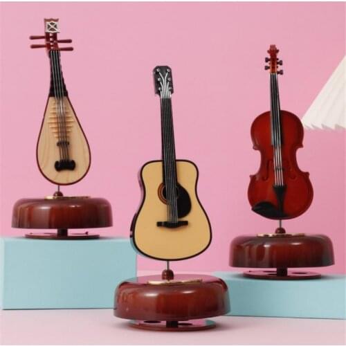Guitar Violin Music Box Rotary Music Box Birthday Gift Girlgirlchildrens Holiday Giftliving Room Decor Kids Toys Birthdays Gift