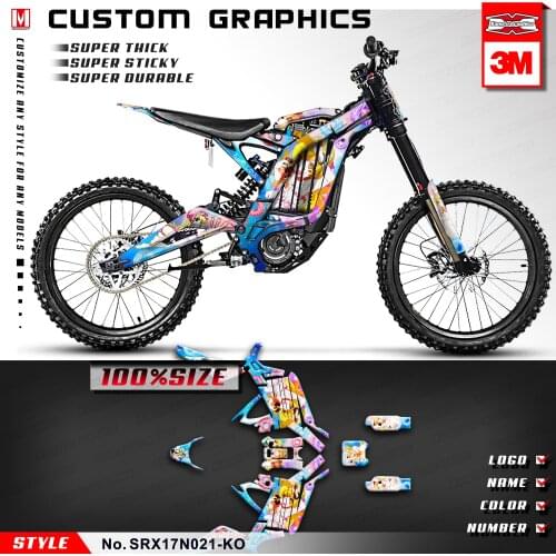 KUNGFU GRAPHICS Waterproof Stickers Kit for Sur-Ron Light Bee X/S Electric Bike (Style no. SRX17N021-KO), Customizable