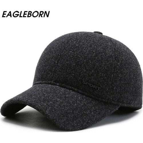 New Winter Baseball Cap Men Cotton Hat Dad Hat Warm Hat Plus Velvet Thickened Baseball Cap Wind Cold Duck Tongue Ear Caps
