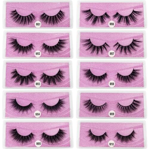 Fluffy Mink Lashes Short Messy Wispy Natural Eyelashes 10mm-15mm Hamdmade 3D Mink Eyelashes Makeup False Lashes 1box Mink Lash