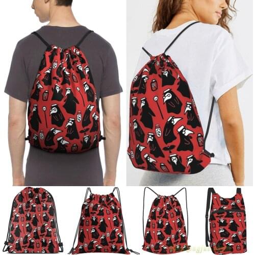 Men Sackpack Strap Bags Plague Doctors Women Purpose Drawstring Backpacks Outdoor Travel Backpacks For Gym Training Fitness Bag