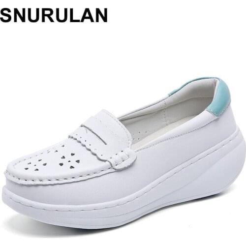 SNURULAN Non-Slip Nurses Shoes Breathable Women Sneakers Comfortable Female Casual Tennis Lightweight Ladies Walking Footwear