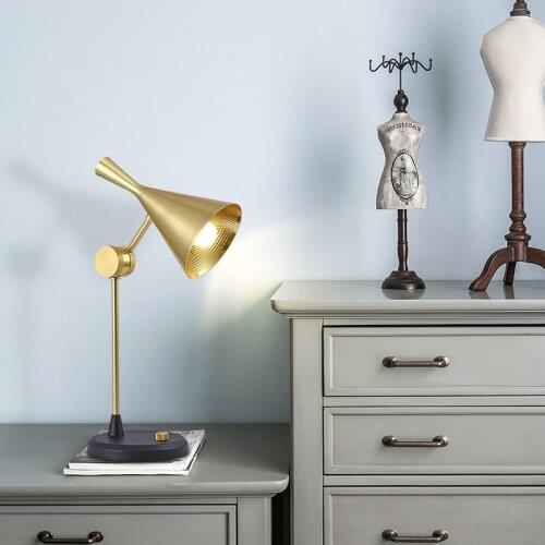 Modern Brass Metal Table Lamp Restaurant Bar Villa Hotel Home Living Room Bedroom Bedside Study Desk Lamp TA232