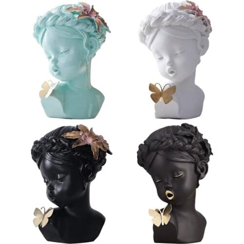 Modern Cartoon Girl Art Sculpture Ornament Statue Shelf Tabletop Decor Art Creative Cafe Handmade Display Decoration