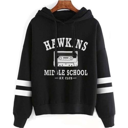 Stranger Things Cosplay Hoodie Hawkins Middle School 3D Print Pullover Stranger Things Hoodie Sweatshirt Coat