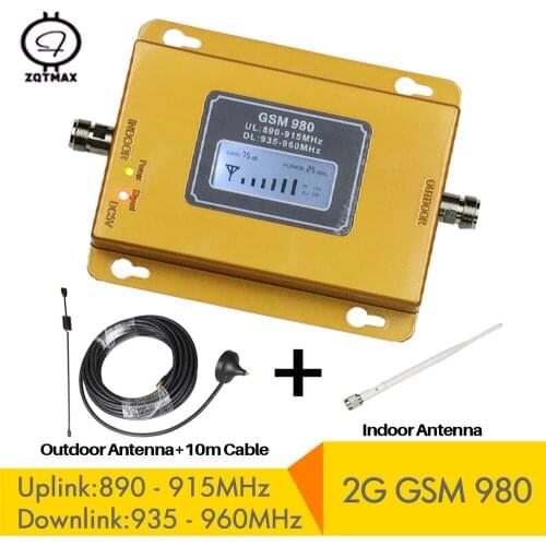 ZQTMAX GSM Repeater Amplifier Omni Antenna 2g gsm Signal Amplifier 900MHz Cell Mobile Phone Signal Booster 10m Cable