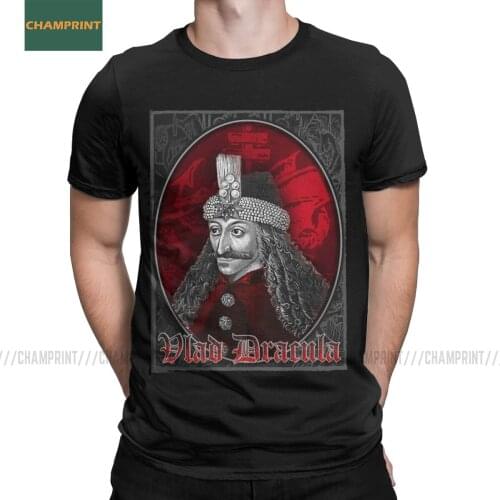 Vlad Dracula Gothic T Shirt Men Cotton Vintage T-Shirt Tepes Gothic Vampire Goth Horror Movie The Impaler Tees Short Sleeve