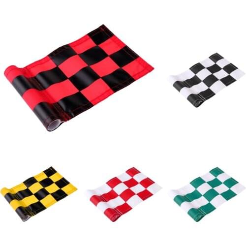 Backyard Outdoor Garden Indoor Putting Green Golf Flag Chequered and Solid Golf Flag Marker Golf Green Flag