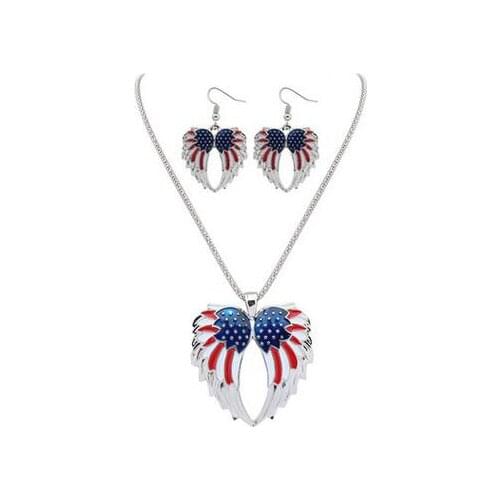 Metal Alloy wings Jewelry Choker Enamel Necklace Chain Collar Pendant Fashion For Women