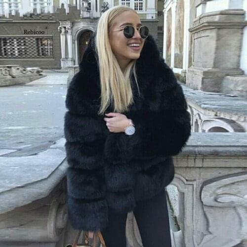 Winter Coat Warm Casual Faux Fur Women Abrigo Female Clothing Batwings Sleeve Furry Outerwear Plus Size Thicken Fluffy Overcoat