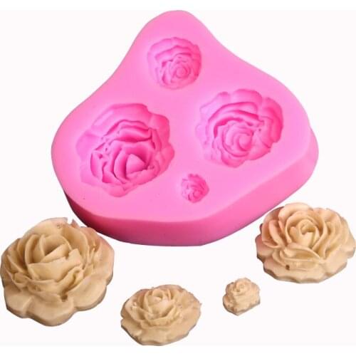 1PC Rose Flowers Silicone Cake Mold 3D Fondant Chocolate Soap Mold Baking Forms DIY Cake Wedding Decorating Tools JK 0879