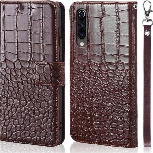 For Xiaomi Mi 9 SE Case Leather flip cover For Xiaomi Mi 9 SE back cases Magnetic clasp crocodile lines cover phone wallet case