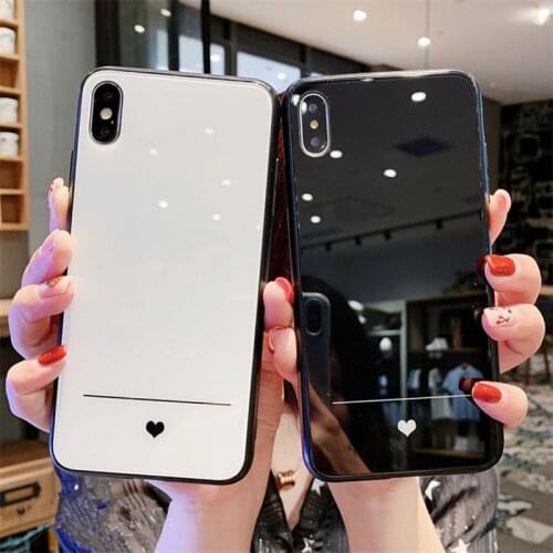 Tempered Glass Case For IPhone 12 11 Pro Max Se 2020 Simple Slim Heart Cover For IPhone 12 6 6S 7 8 Plus X Xr Xs Max 5 Se 2