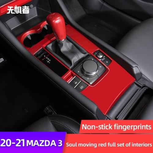For Mazda 3 2020 2021Accessories Interior Center Console Water Cup Panel Gear Frame Trim Cover Car Decoration/ Chrome