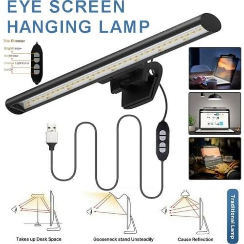 E-Reading Table Light Computer Screen Light Dimmable LED USB Desk Light Clip-on Lamp Powered Eye Protection Hanging Lamp