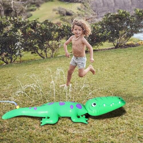 Environment-friendly Crocodile Shaped Outdoor Party Sprinkler Toy Inflatable Garden Swimming Splash Tool for Kids Boys Girls