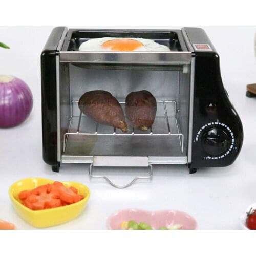 Electric 3 In 1 Household Breakfast Machine Mini Bread Toaster Baking Oven Omelette Fry Pan Hot Pot Boiler Food Steamer