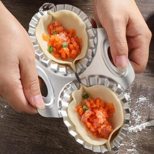 Dumpling Mould Stainless Steel Dumpling Mold 2 Slots DIY Wonton Maker Mold Kitchen Accessory
