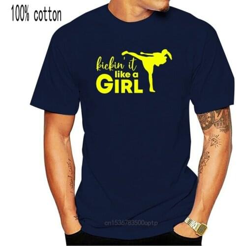 Kickin' It Like A Girl T-Shirt Boxing Karate Muay Thai Taekwondo Short-Sleeved Tee Shirt