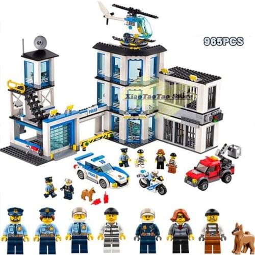 In stock New 10660 936Pcs City Police Station Bela Building Block Compatible City 60141 Bricks Toy