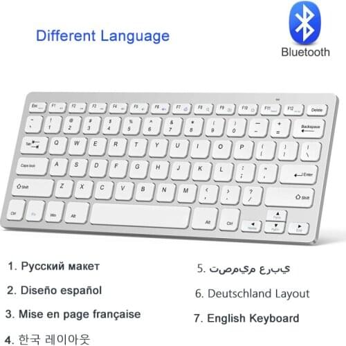 Landas Russian Keyboard Bluetooth 3.0 Spain Korean Keyboard Arabic For IOS Andriod Smart Phone