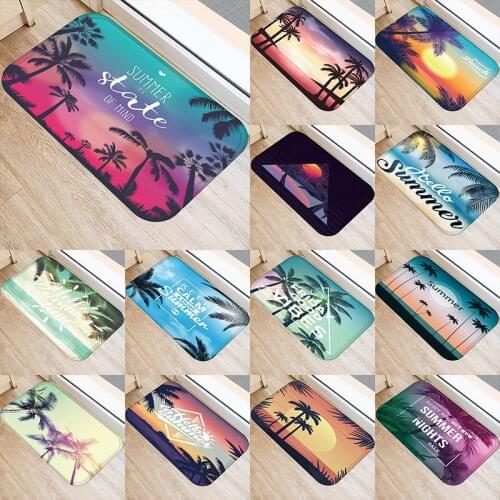 Summer Sea Tropical Anti-Slip Kitchen Doormat Entrance Door Mat Suede Velvet Carpet Doormat Colorful Indoor Floor Mats Rug 48258