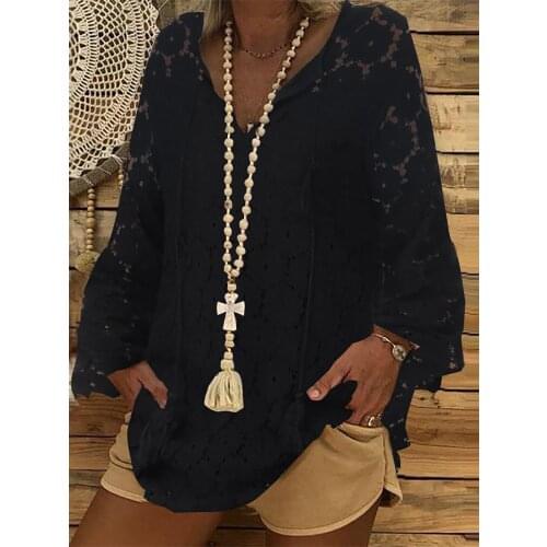 Lugentolo Openwork Blouses