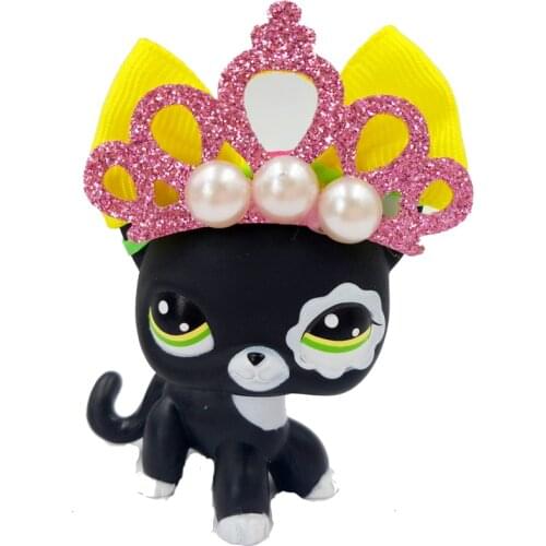 LPS CAT pet shop toys Lovely Rare Black Cat Blue Eyes Kitten #2249 Figure