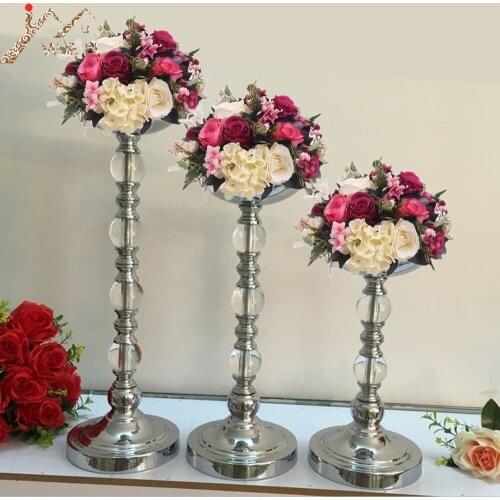 Metal Acrylic Candle Holder Delicate Flower Rack Wedding Centerpiece Home Road Lead Decoration Candlesticks 3 Pieces / Lot