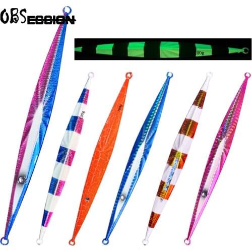 OBSESSION Jigging Lure 100g Fast Fall Sinking Luminous Metal Jigs Fishing Vertical Lure Trolling Spoons Glow Hard Bait Tackle