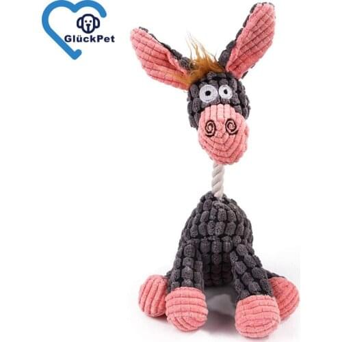 2021 New Cute Plush Toys Squeak Pet Donkey Animal Plush Toy Dog Chew Squeaky Dog Toys Tooth Cleaning Toys For Cats Products