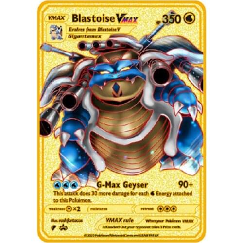 Newest Pokemon Vmax V GX EX Shiny Gold Metal Card Game Tag Team Fighting Ordering Series Child Christmas Gift