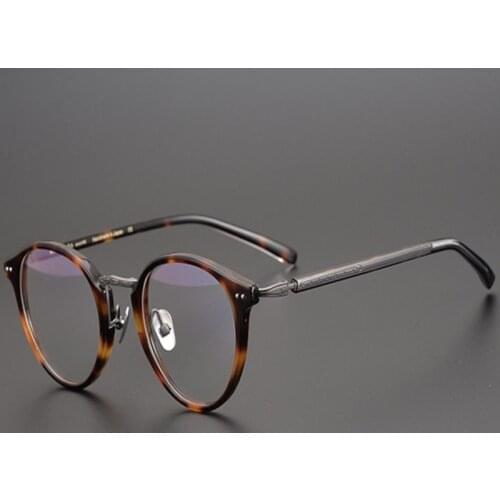 Vintage Japanese Handmade Acetate Eyeglasses Frames Ultralight Men Pure Titanium Myopia Eyewear Retro Optical Glasses for Women