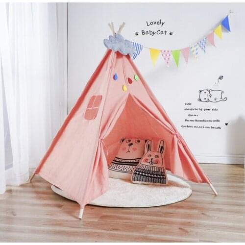 1.6m Large Unbleached Canvas House Tipi Tent Portable Kids Tent Indian Play Tents Childrens Tents Little House Room Decoration