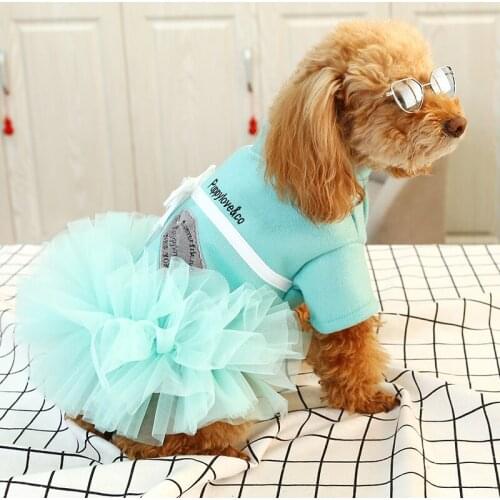 Teddy Princess Dress Cute Pomeranian Bichon Small Dog Puppy Cat Autumn Winter Lace Tutu Birthday Wedding Party Bowknot Dresses