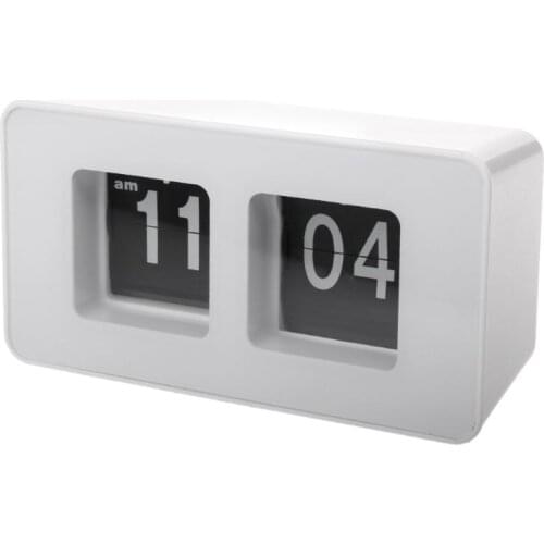 Rectangle Alarm clock Retro Flip Classic Stylish Desk Auto Modern Wall Clock