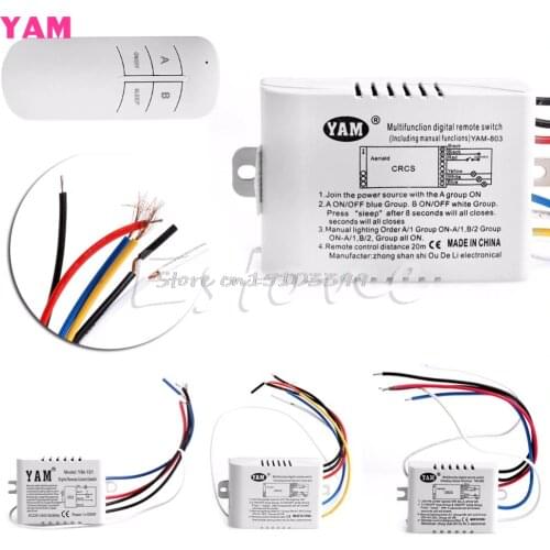 220V 1/2/3 Ways Wireless ON/OFF Lamp Remote Control Switch Receiver Transmitter G08 Whosale&DropShip