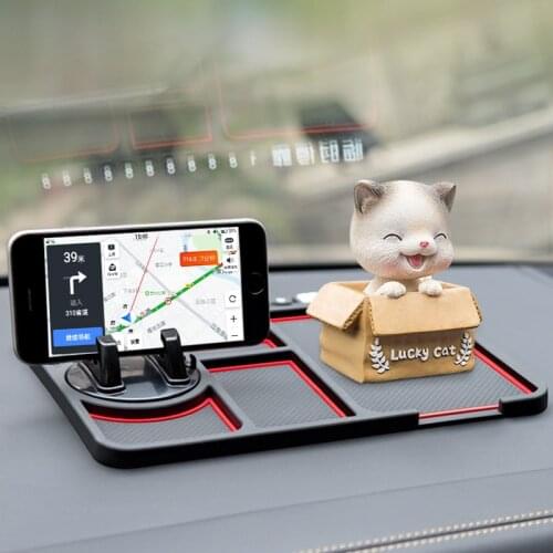 Adjustable Storage Shelf Car multi-function anti-skid pad car phone holder car navigation dashboard car storage mat decoration