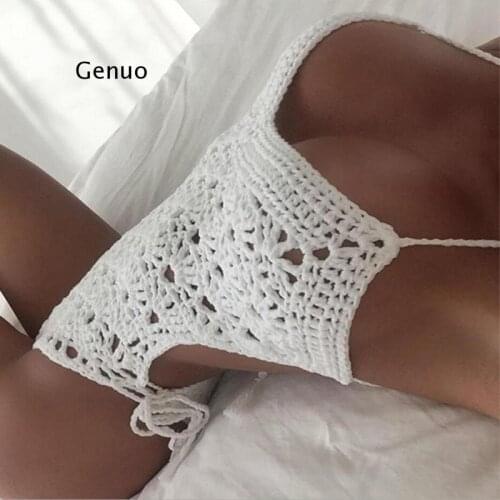 Sexy One Piece Swimsuit Women Crochet Sexy Swimwear Female Khaki Thong Backless Monokini Bathing Suit Hot
