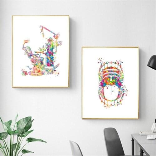 Dental Equipment Poster Teeth Anatomy Canvas Painting Dentist Gift Picture Medical Wall Art Print Clinic Wall Decor