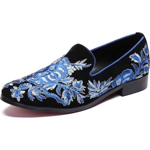 Handmade Dress Shoes Men Square Head Black Blue Genuine Leather Shoes Men with Stars Lace-up Party, Runway Business Shoes Men