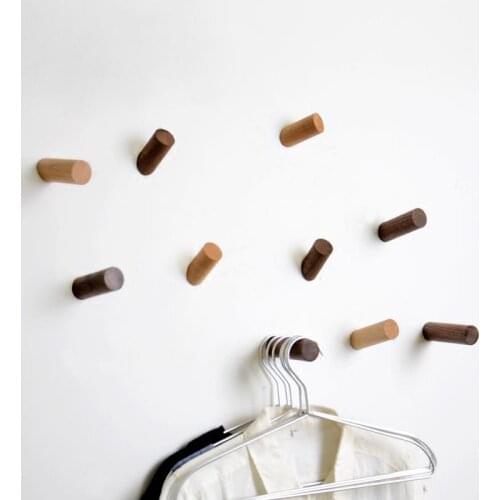 Solid wood wall creative hook wooden clothes creative wall of modern minimalist clothes hanger hook